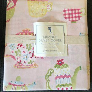 Pottery Barn Kids Pink Julianna Girls Pink Cotton Duvet Twin NIP